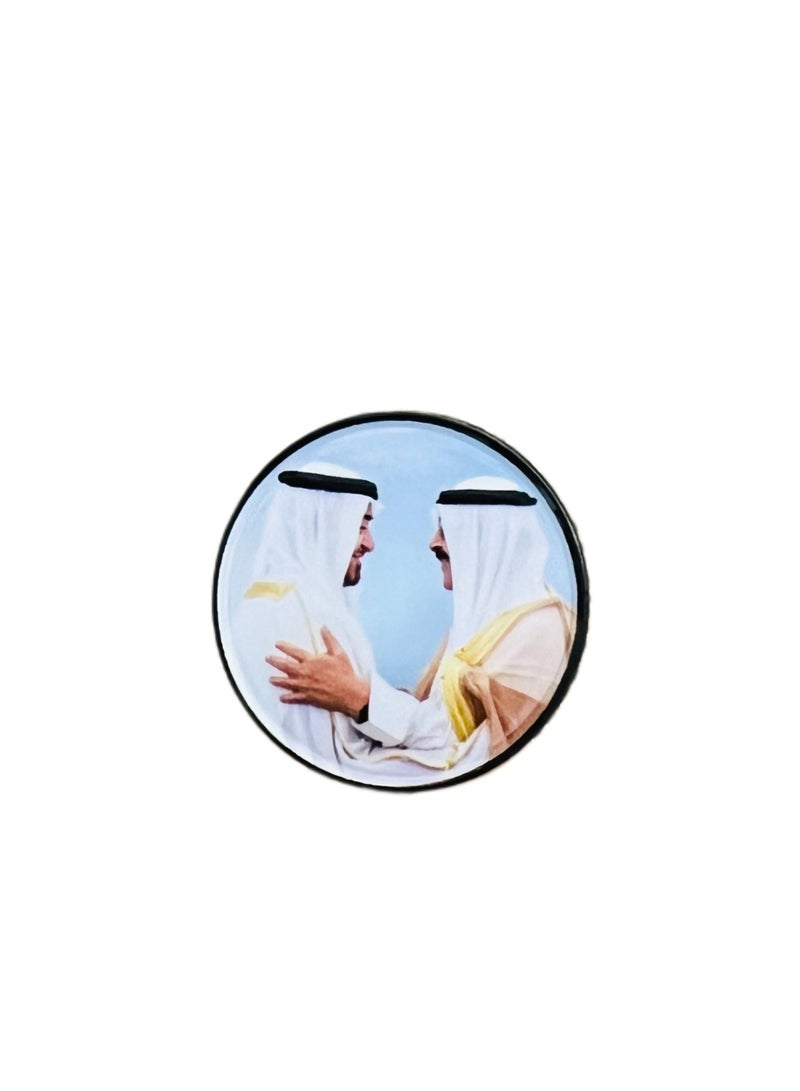 SEDRA | UAE & Kuwait Solidarity Figure Magnetic Badge– Artistic Brotherhood & Leadership Souvenir - Image 1